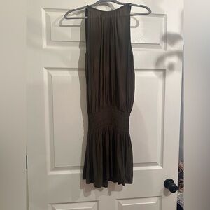 Elegant dark olive Sleeveless Dress